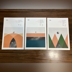 Star Wars Art Print movie poster set of 3- 12x18- mid century modern